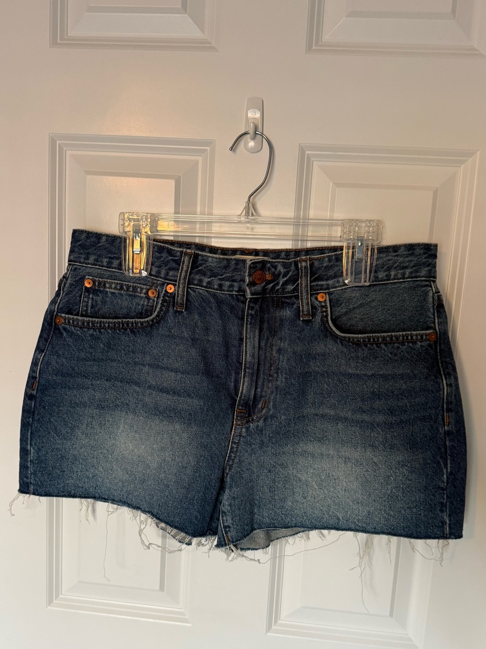 Madewell Dark Blue Raw Hem Denim Shorts